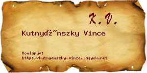 Kutnyánszky Vince névjegykártya