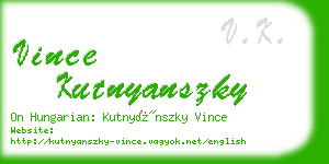 vince kutnyanszky business card